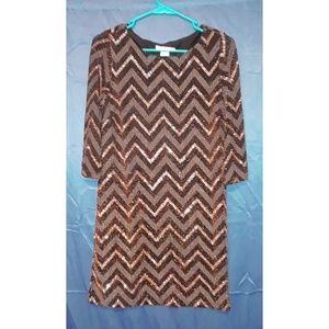 Black gold sequin dress